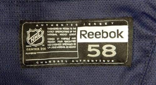 Игра во Yorkујорк Ренџерс издадена Пос користена морнарица пракса Шилд Jerseyерси 58 DP03314 - Игра користена дресови во NHL