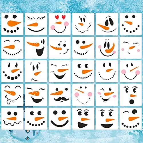 Снежнички матрици, божиќни божиќни матрици за одмор деца кои цртаат матрици за сликање на ткаенина од хартија од прозорец од дрво wallид