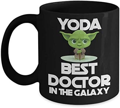 Доктор кригла Јода најдобро во галаксија смешно кафе коментар чаша чај благодарам благодарност роденден Божиќ подарок за мажи жени