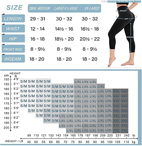 CAMPSNAIL 4 пакувања Капри хеланки за жени - високи половини Каприс меки стомачни контролни јога панталони тренинзи хулахопки
