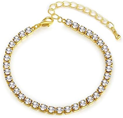 Кристални нараквици Flexia Crystal за жени маж Хипхоп Панк накит злато позлатен шарм циркон синџир на забава Свадба накит - злато