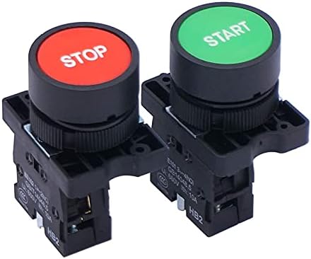 Scruby AC 660V 10A моментално стартување/стоп црвено зелено знак Не NC Push копче за копче HB2-Start/Top