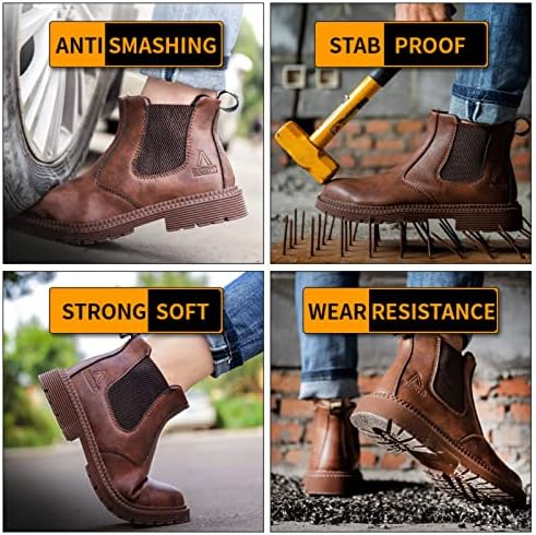 Чизми за челични пети на Micoklinlin за мажи водоотпорни безбедносни чевли Индустриска конструкција Менс челик пети Работни чизми