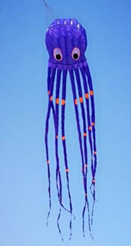 Ултра голем 300 инчи Октопод Парафил змеј со рачка и жица, забава за градина на плажа на отворено, 7,5 метри