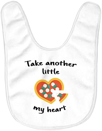 Земете Пица Моето Срце Бебешки Лигавчиња-Слатки Графички Лигавчиња За Хранење Бебиња-Лигавчиња За Храна За Јадење