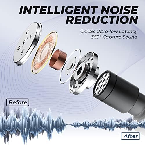 Безжичен лавалиер микрофон компатибилен со iPhone iPad, авто-синхроничен безжичен микрофон за намалување на бучавата за снимање,
