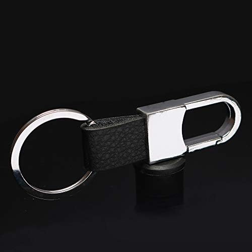 Лесни технолошки метални клучеви со кожена пумпа, прстен за приврзок за автомобили за мажи и жени, деловен држач за траен клуч