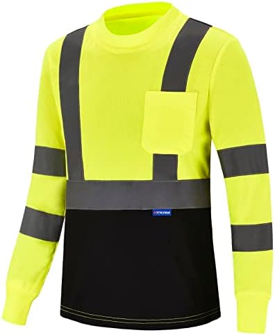 Безбедносна маичка за безбедност на Aykrm, рефлектирана висока видливост, со маичка со долг ракав со долг ракав
