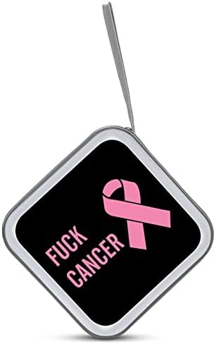 Cancerам Рак На Дојка Розова Лента Цд Случај Пластика Двд Држач За Паричник Пренослив Организатор За Складирање Торба За Патување Со