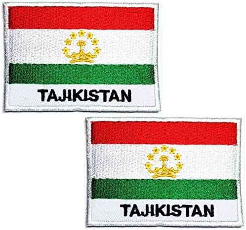Кленплус 2 парчиња. 1. 7Х2, 6 ИНЧИ. Таџикистан Знаме Лепенка Тактичко Воено Знаме Апликации Закрпи За Јакни Капа Облека Налепници Занает