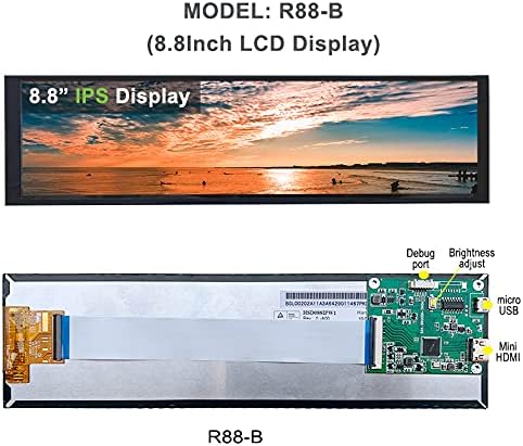 LESOWN 8.8 инчен 480x1920 IPS Долга Лента Дисплеј Испружена ЛЕНТА HDMI Компатибилен Дисплеј Aida64 Монитор USB 5v Моќ Втора Витрина