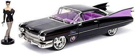Diecast Car W/Case Case - 1959 Cadillac Coupe Deville со Catwoman Figurine, Catwoman - Jada 30458 - 1/24 Scale Diecast Model Car Car Car