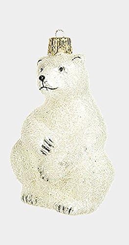 Поларна мечка за диви животни Полска уста издувана стакло Божиќ украс украс