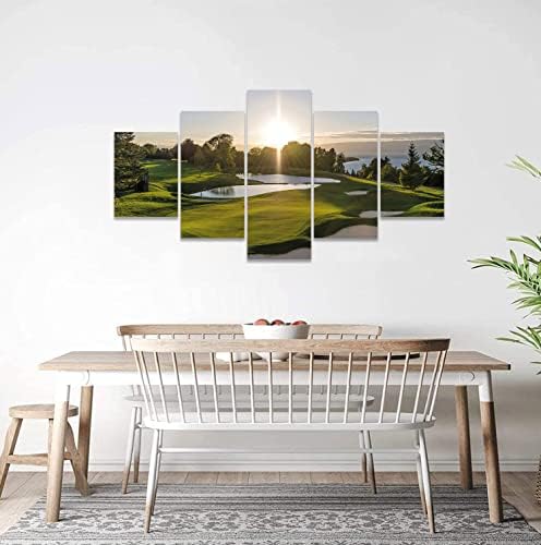 Платно уметнички дела голф -терен за печатење за wallsидови голф слики слики голем спортски wallиден постер подрамен за украс за дневна соба