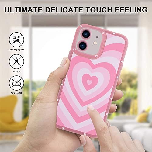ООК Мека Футрола за iPhone 11 Целосна Заштита Од Апсорпција На Удари Флексибилен Капак На TPU Со Дизајн На Розово Срце Анти-Гребење