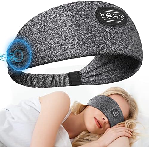 Слушалки за спиење Bluetooth за спиење на глава - Еластични слушалки за спиење за страничен спиење 10 часа безжична музика маска за очи мека пријатна