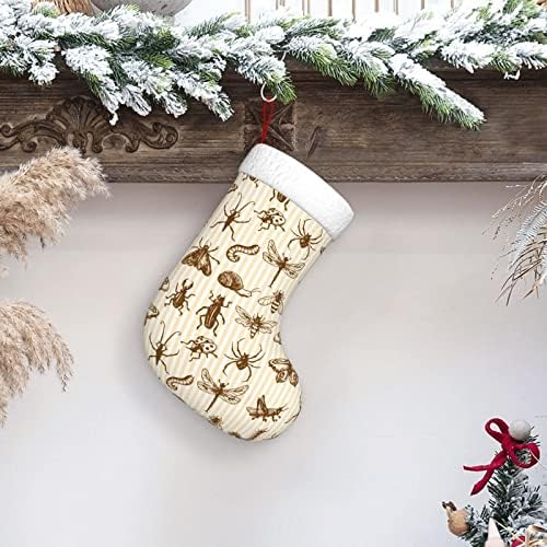 Yuyuy змеј пеперутка шема на инсекти шема Божиќна порибна декорација на одмор камин виси чорап 18 инчи чорапи