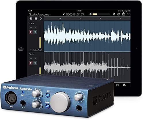 Presonus AudioBox Ione 2x2 USB аудио аудио интерфејс со студио еден уметник пакет со Blucoil Cardioid Condenser Studio XLR микрофон, поп филтер,