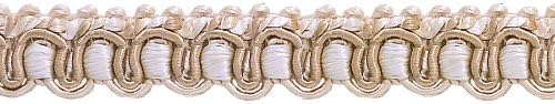9 дворна вредност пакет од слонова коска, светло беж 1/2 инчен империјален стил на плетенка на Игимп 0050ig Боја: Бели песоци - 4001