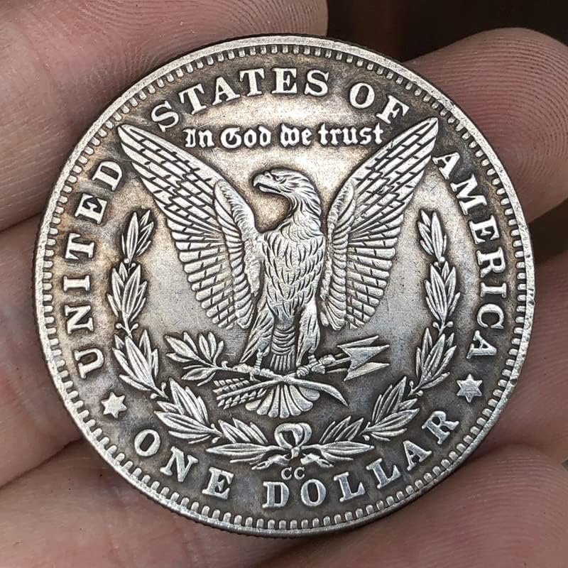 Qingfeng 38mm Антички сребрен долар монета US Morgan Tramp Coin 1890-C Занает 200