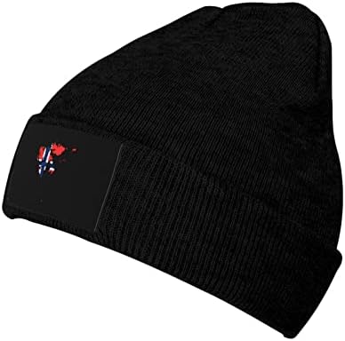 Pooedso знамето мапа на свалбард бени капа за мажи жени топло плетено череп капа меки акрилни зимски капи