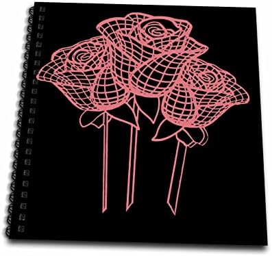 3drose стилизиран мрежен ефект нежни розови рози - цртање книги