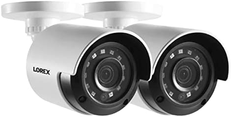LOREX LBV2531 1080P HD внатрешна/надворешна аналогна безбедносна камера со куршум со 130ft ноќно гледање, IP66, само камера, бела, 2-пакет