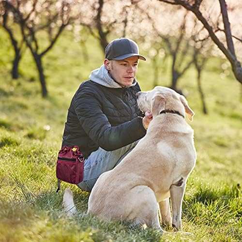 Aoklant Dog Treat Recour Take, торба за торбичка за обука на кучиња со лента за половината на половината, 3 начини за носење, лесно