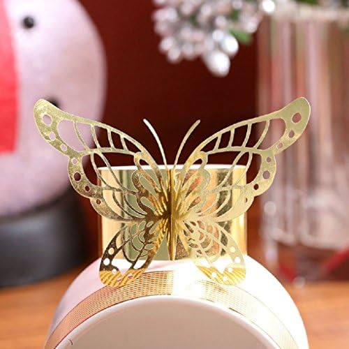 Sorive пакет од 24 парчиња ласерска исечена хартија Пеперутка салфетка прстени за свадбената забава за декорација на маса