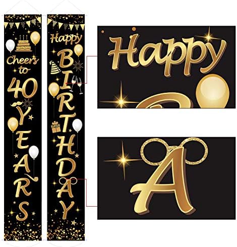 2 Парчиња 40 Декорации За Роденден Навива на 40 Години Банер 40 Декорации За Забави Добредојдовте Трем Знак за 40 Години Роденденски Материјали