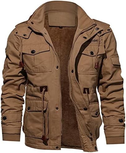 Зимски јакни за мажи, меки ватирани задебелен шерпа руно наредени надворешни работи, тенок вклопувачки топол фланел палто качулка