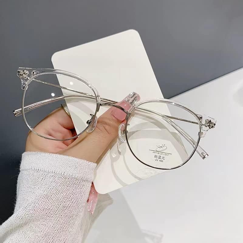 Новада модни овални метални очила за читање жени, читатели на компјутерски блокирачи на сина светлина, тркалезни анти -филтри за UV зраци за