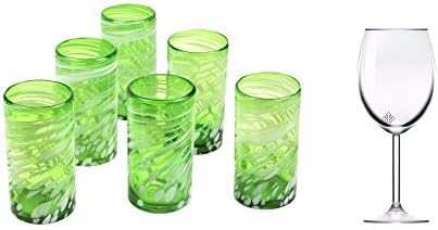 НОВИЦА Рака Разнесени Стакло Еко-Пријателски Зелена И Бела Вител Чаши За Пиење, 16 Мл, Празнична Зелена
