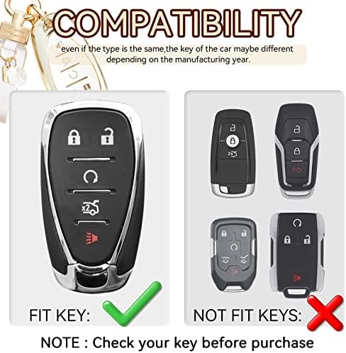 Мелег Оттон Chevy Key Fob Cover, Key Fob Case со клуч за клучеви, целосна заштита од автомобилот FOB случај за Chevrolet, компатибилен