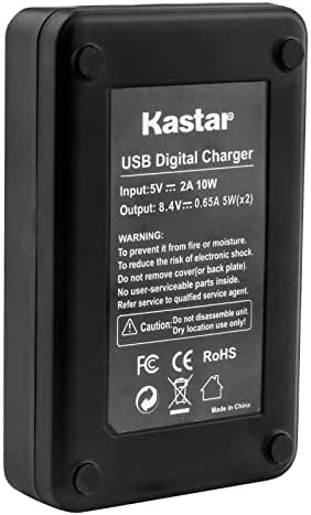 Kastar 1-Pack NP-F570 Батерија и LED2 USB полнач компатибилен со DSR-V10 EVO-250 DKC-FP3GV-A100 GV-A500 GV-A500E GV-A700 GV-D200 GV-D300 GV-D700