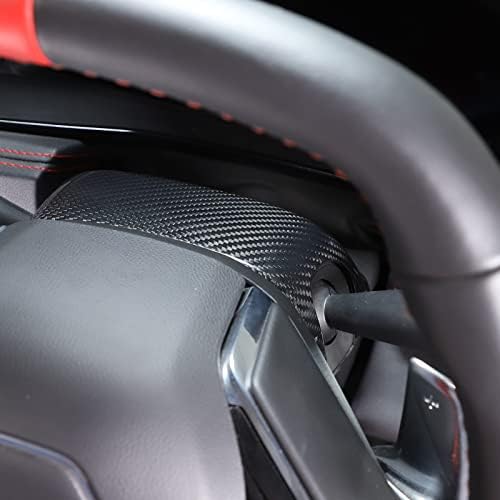 Основа на воланот Горна облога за обложување компатибилен со Corvette C8 Stingray 2020-2023 Вистински јаглеродни влакна 1 парчиња,