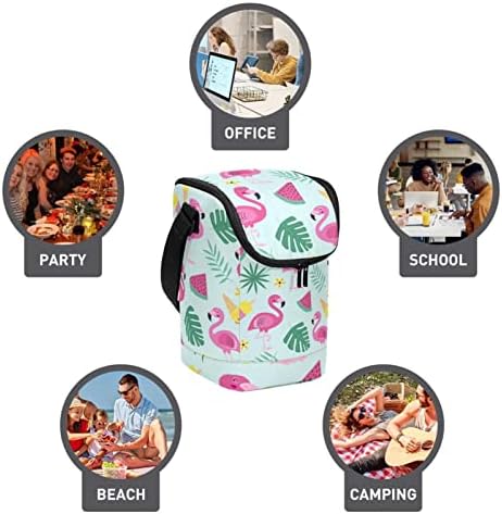 Торби за ручек За Жени Мажи, Изолирана Торбичка За Зелена Кутија За Ручек Фламинго Со Прилагодлив Ремен за Рамо За Училиште, Работа,