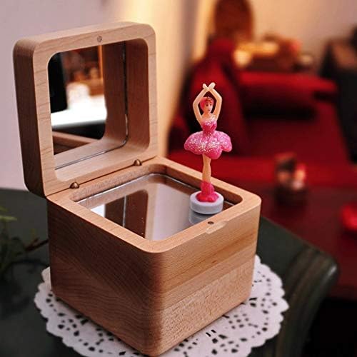 Шип дрвена музичка кутија Скај град среќен роденденски музички подарок за девојка