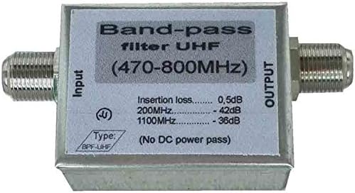 Филтер за опсег UHF, 470-806MHz филтер за опсег