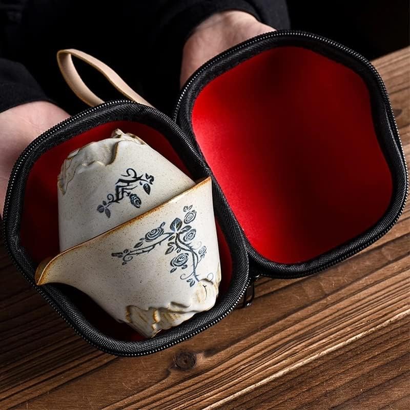 Xiulaiq Јапонски ретро преносен чај за патувања постави мал сет еден тенџере две чаши патувања за куќи чај чаша чаша отворена брза