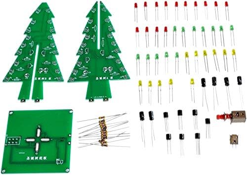 ZYM119 Три-димензионален 3Д новогодишна елка LED DIY комплет црвена/зелена/жолто LED блиц комплет за електронски забавен пакет пакет