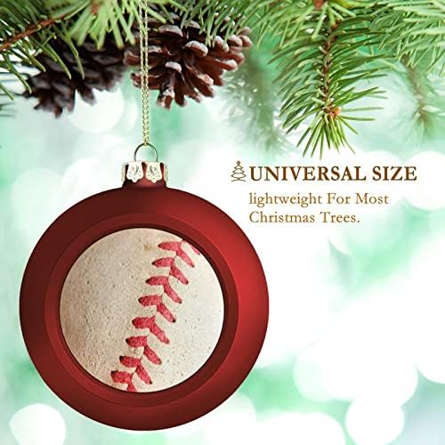 Гроздобер бејзбол спортски топки Божиќни топки 2,4 Божиќно дрво што виси украси за украси за забава