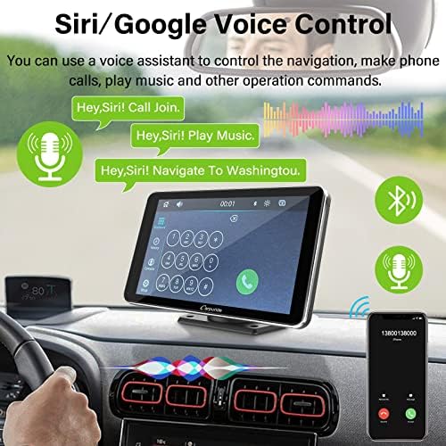 2023 Најновиот Карпурид Безжичен Пренослив Apple Carplay &засилувач; Android Auto 7 Инчен Радио Приемник За Автомобил На Допир Со Огледало,