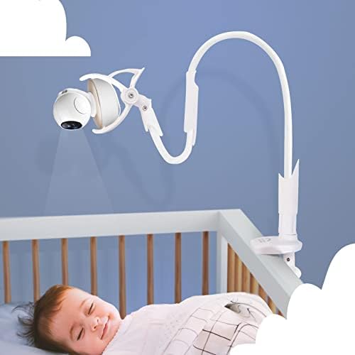 Kindersense Universal Baby Monitor Mount, дополнително долго флексибилно и прилагодливо монтирање на креветчето за бебе камера, без дупчење без