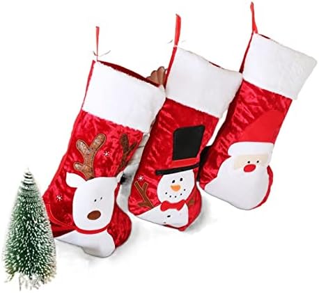 Божиќно порибување Божиќно порибување чорапи за висечки чорапи Големи украси за порибување карактер за Божиќ за Божиќ