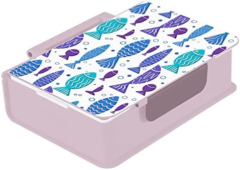 сусијо Лавра Сина Виолетова Зелена Риба Бенто Кутија Кутија За Ручек Контејнери со 3 Прегради за Возрасни и Тинејџери