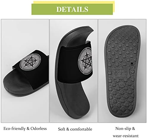 Сива пет starвездички пентаграм сандали кои не се лизгаат отворени папучи за пети за маса за масажа бања за туширање