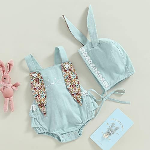 Вошилаокаи дете бебе Велигденски облеки девојки без ракави ромпер/фустан ретро зајаче пролетна облека за појавување