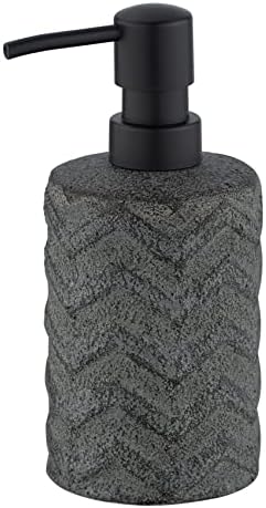 Венко Мантуа со течен сапун за диспензерот за диспензерот насликана 0,36 л, керамика, црна, 7,5 x 16,5 x 7,5 см
