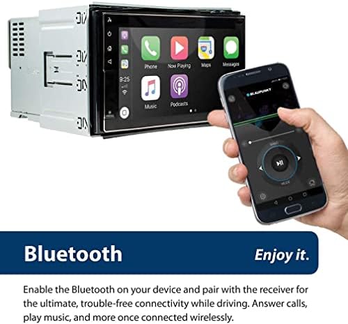 Блаупункт БП800ПЛЕЈ Дакота БП800ПЛЕЈ 6.8-ин. Двоен Дин Дигитален Медиумски Приемник Со Bluetooth, Apple CarPlay и Android Auto